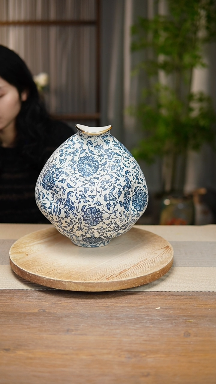 【闪购商品】陶瓷花器青花瓷缠枝莲大肚