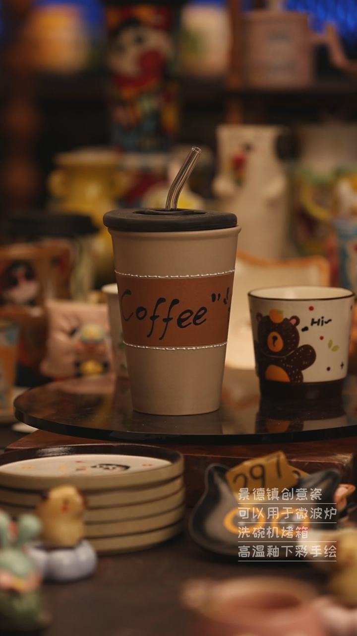 陶瓷景德镇可爱陶瓷釉下彩绘设计师款