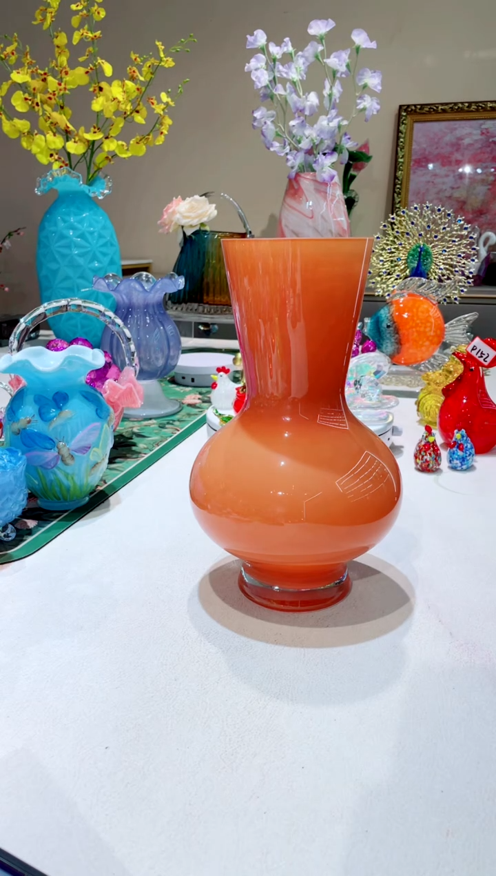 【闪购商品】琉璃手工艺品    橘色葫芦花瓶