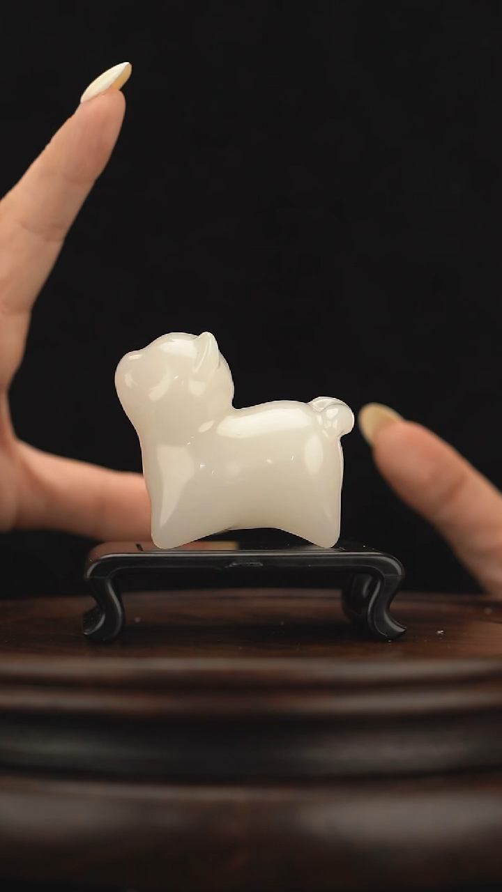 玉【旺财小狗】天然玉石摆件
