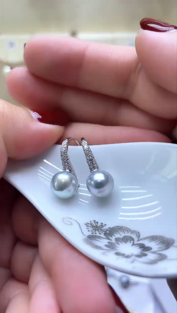 【闪购商品】海水珍珠耳钉银S925镶嵌1