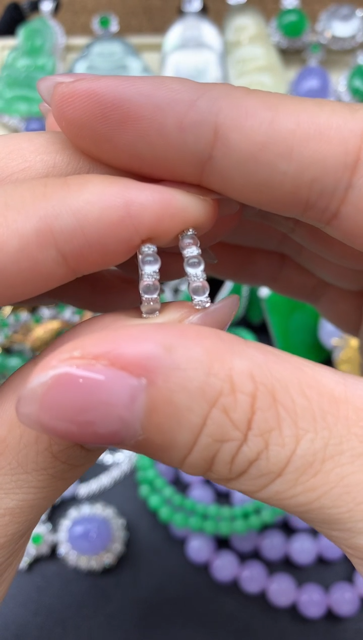 【闪购商品】翡翠耳饰18K金镶嵌93-中国好珍宝