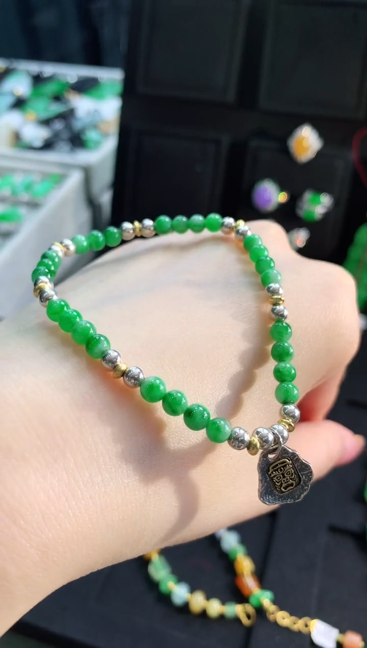 【闪购商品】翡翠手链银S925镶嵌手链