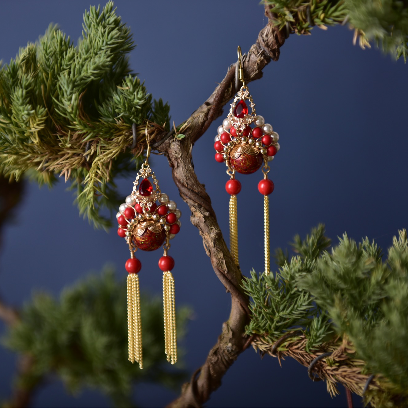 非遗新款国风刀马旦脸谱耳环女创意国粹个性款花旦长款耳坠