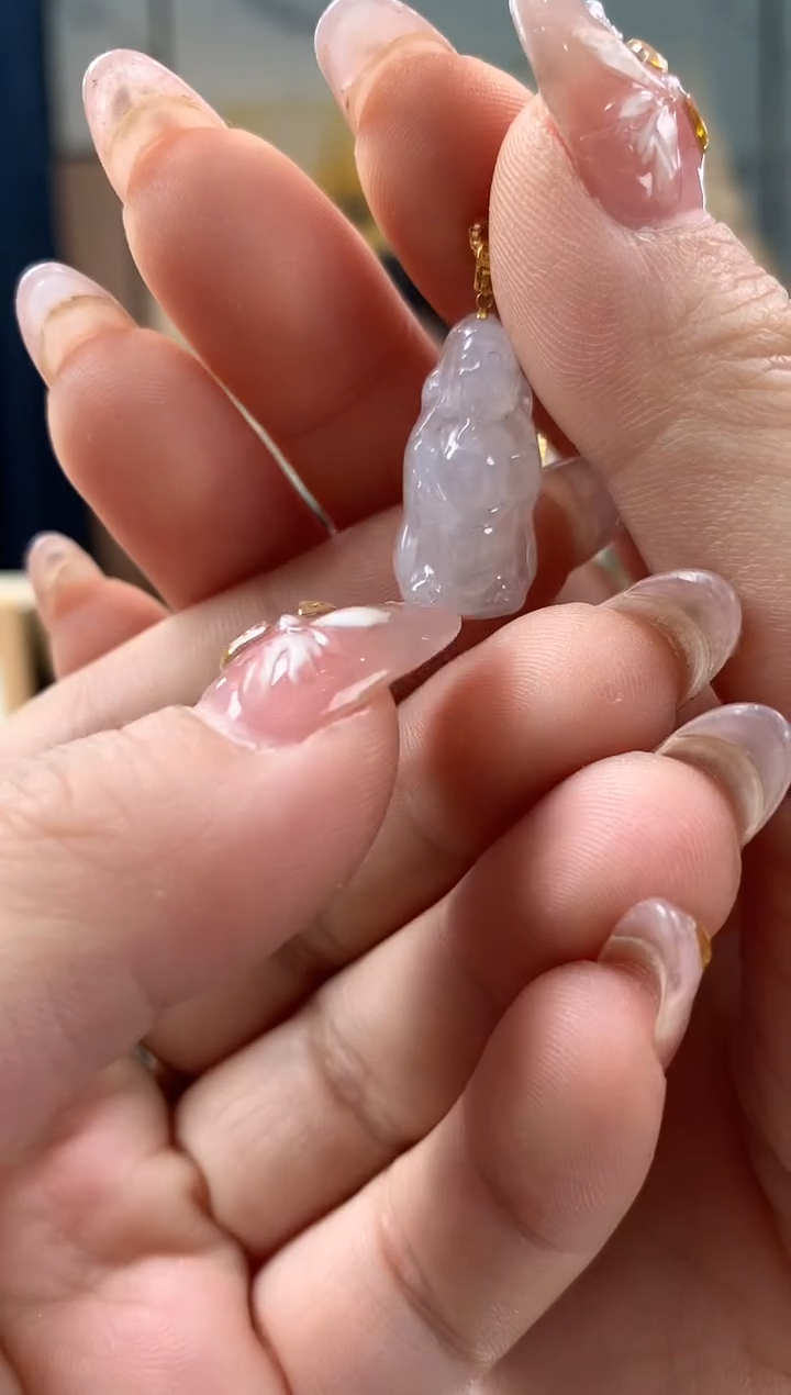 【闪购商品】翡翠吊坠(不含链)18K金镶嵌财神