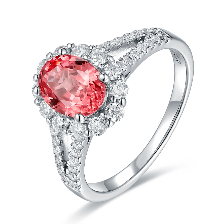 培育蓝宝石【大奇专属】S925帕帕拉恰戒指1.8ct左右 JSWL051501