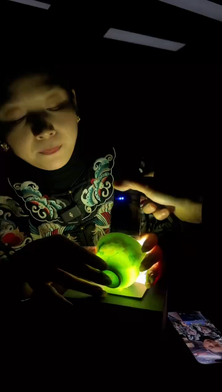 杯子瓷绿稀土绿稀土芙蓉花开压手杯