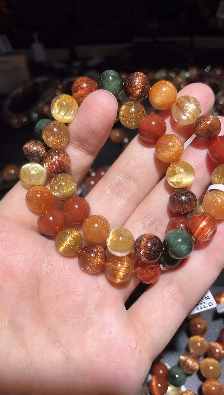 【闪购商品】水晶手链未镶嵌发晶多宝单圈A10（多样性发其一）