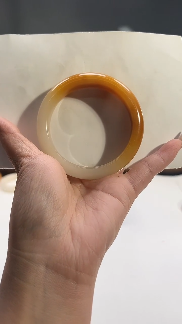 未镶嵌石英质玉（黄龙玉）手镯安*58圈口05