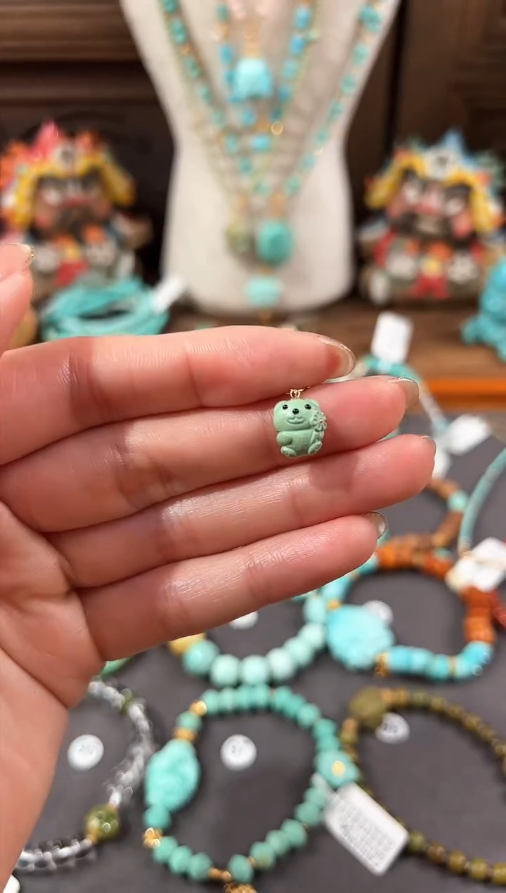 【闪购商品】绿松石提溜18K金镶嵌绿松石提溜