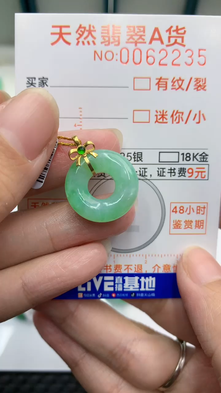 【闪购商品】翡翠颈饰18K金镶嵌            8