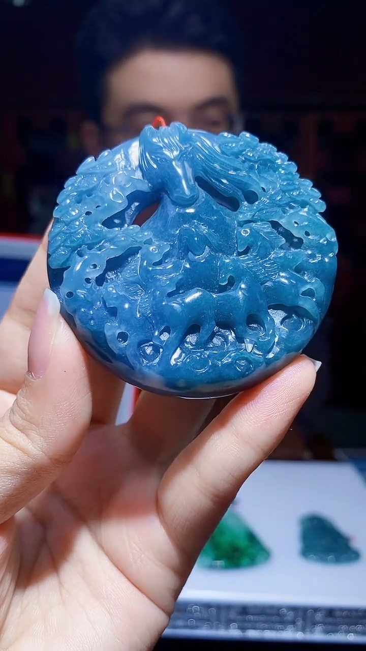 未镶嵌定制翡翠KK翡翠毛货吊坠-8