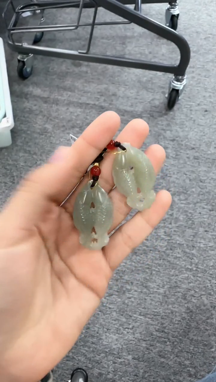 【闪购商品】和田玉吊坠(不含链)未镶嵌双鱼吊坠多样性发一