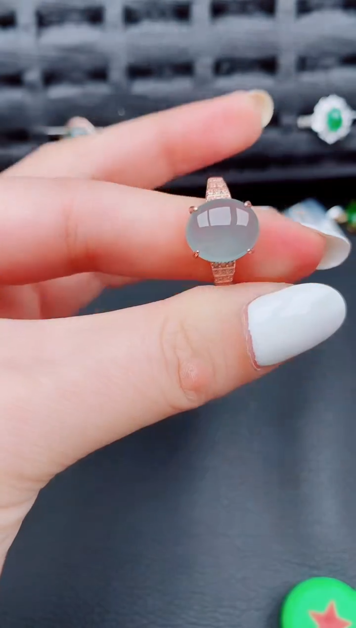 【闪购商品】翡翠戒指银S925镶嵌天然a货翡翠240