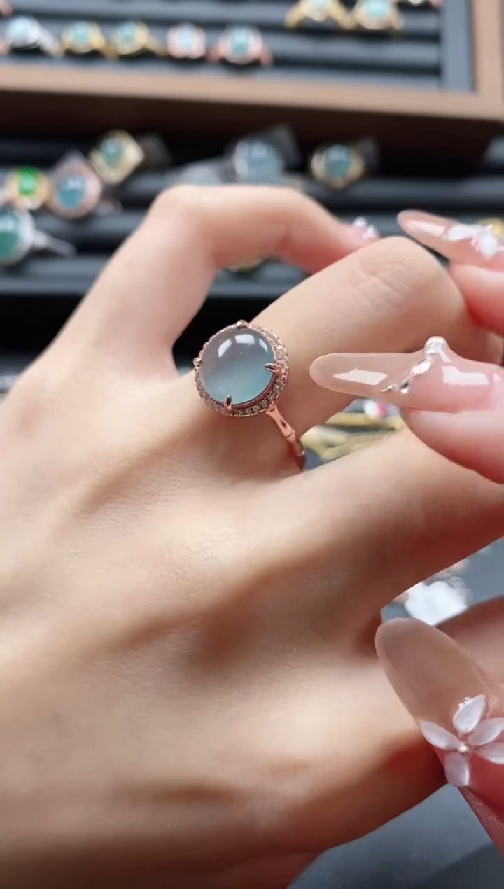 【闪购商品】翡翠戒指银S925镶嵌51151