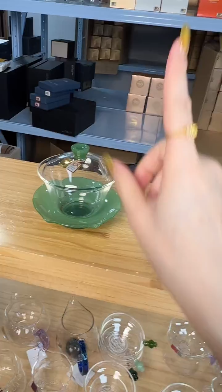 禾器 荷叶盖碗 翡翠玉