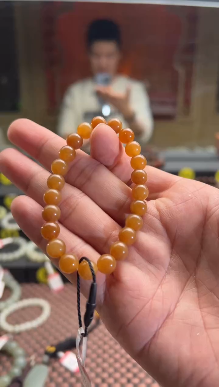 【闪购商品】和田玉手串未镶嵌且末料金山糖手串卡8