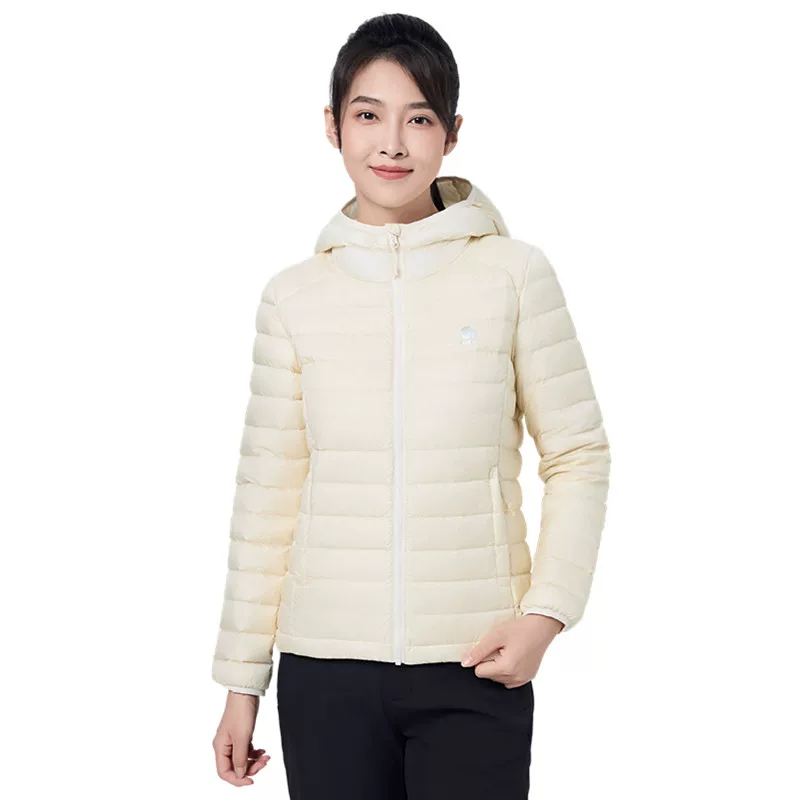 思凯乐户外秋冬羽绒服女立领款连帽短款超轻薄保暖外套