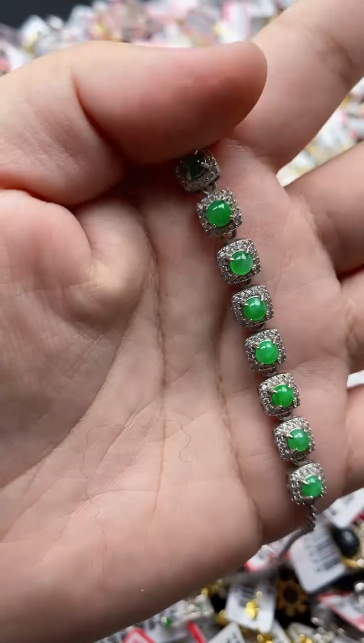 【闪购商品】翡翠戒指银S925镶嵌99999-2