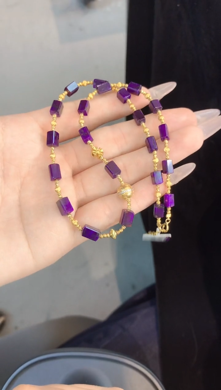 苏纪石（舒俱来）18K金镶嵌.项链