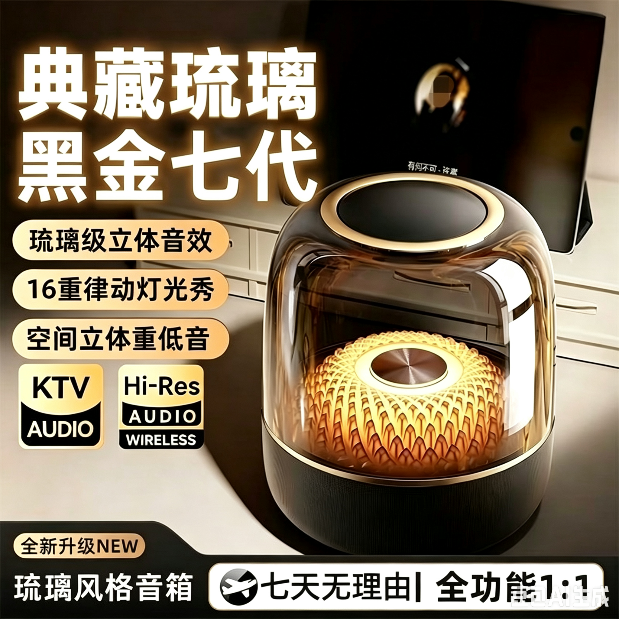 哈慢音效丨华强北新款音响琉璃无线蓝牙音箱家用户外蓝牙音响礼物