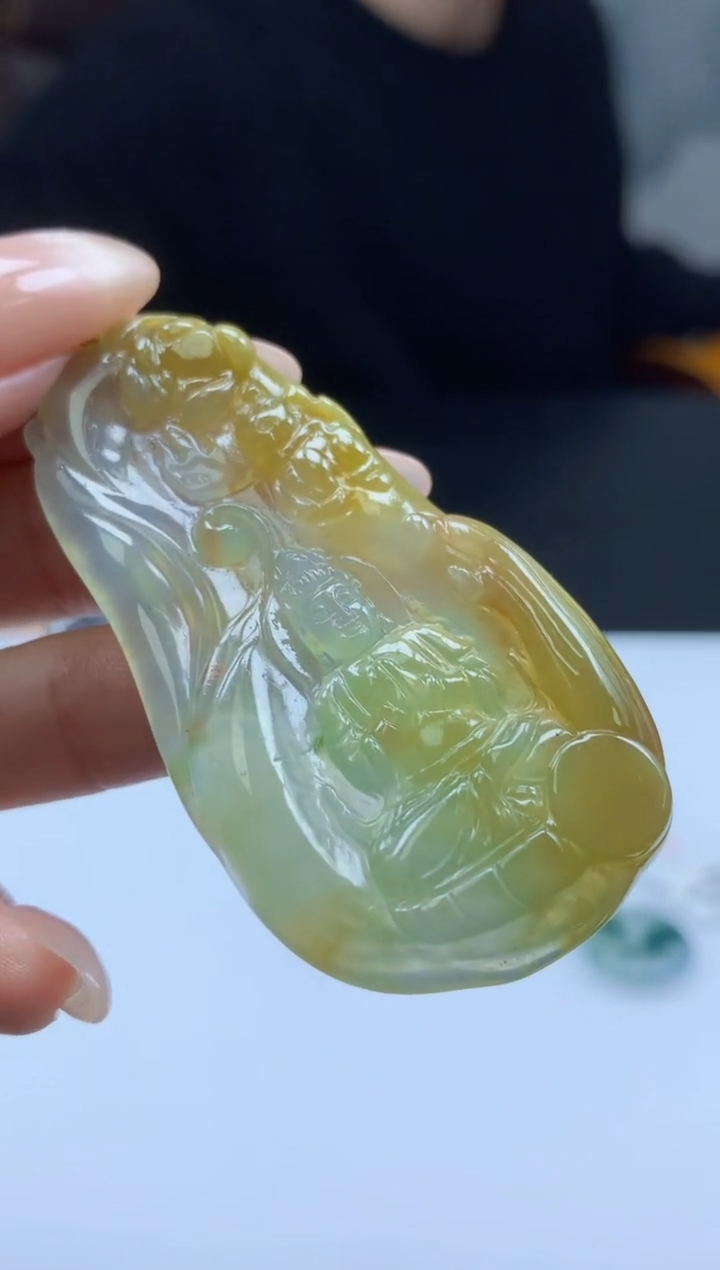 【闪购商品】定制翡翠未镶嵌009ee-毛货大日30赠金扣