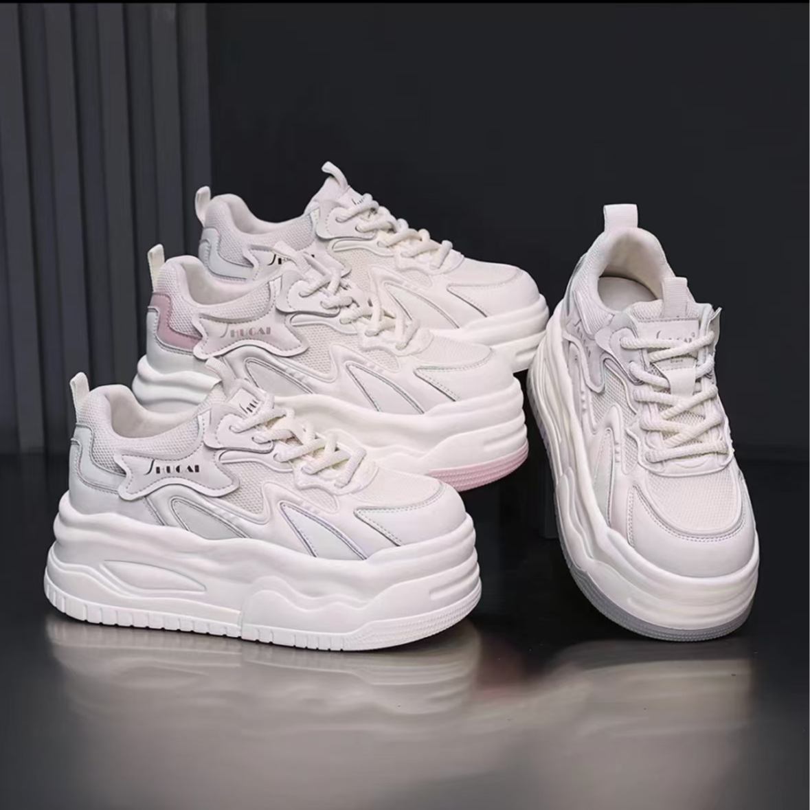 【邂逅】2025新款小个子增高厚底小白鞋女百搭休闲运动鞋R