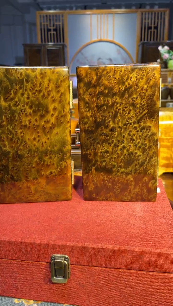 乌木类成套家具瘤疤首饰盒一对  s9