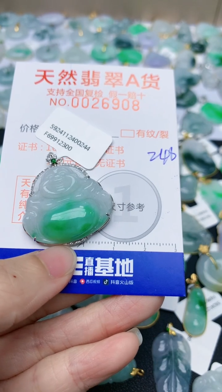 【闪购商品】翡翠颈饰18K金镶嵌天然翡翠A货    246