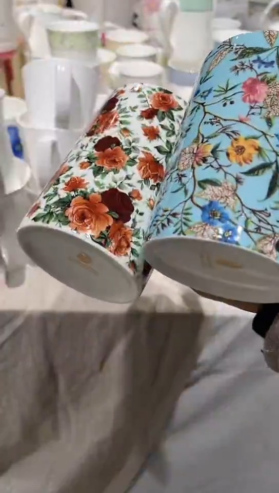 瓷2个杯子隆达骨瓷