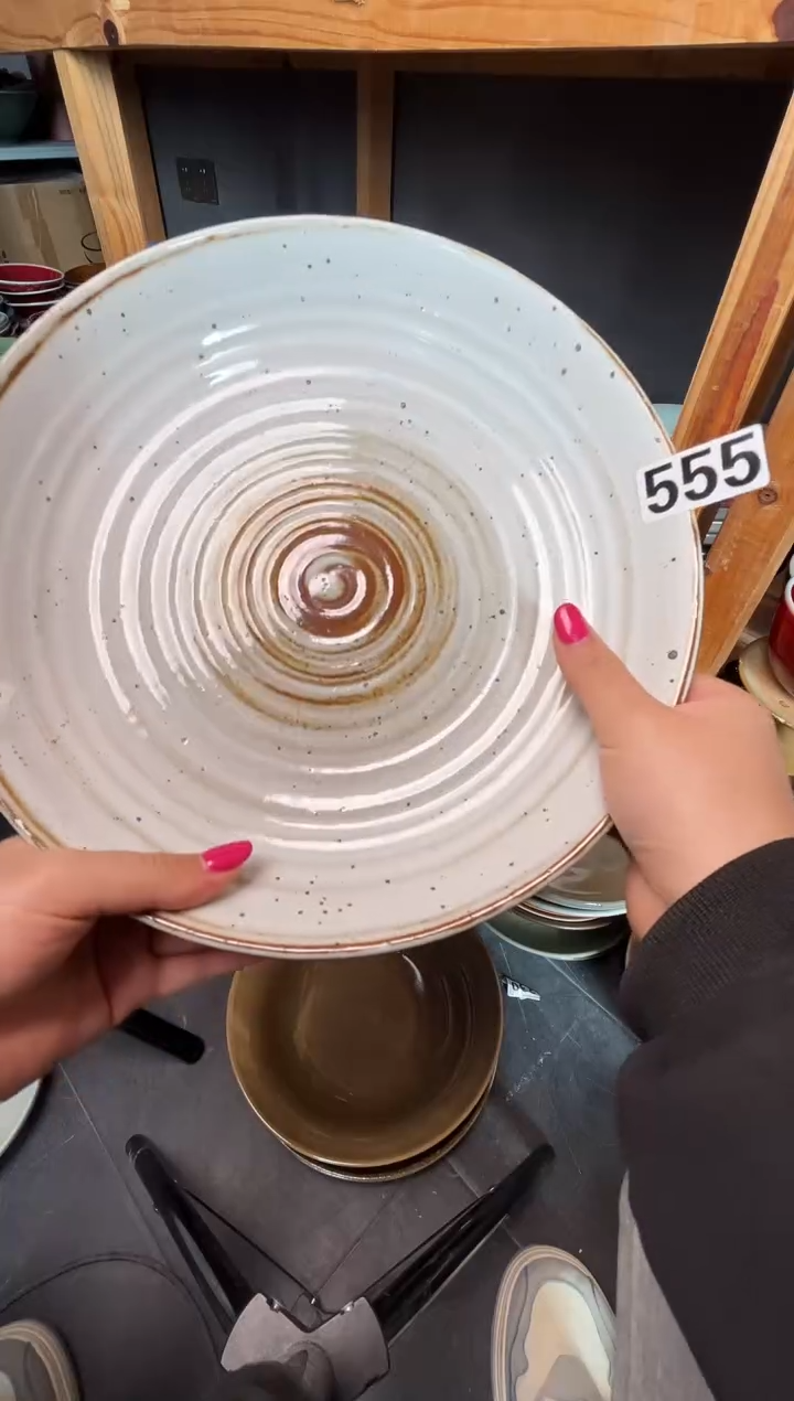 瓷片隔***奶555  白麻点10寸盘