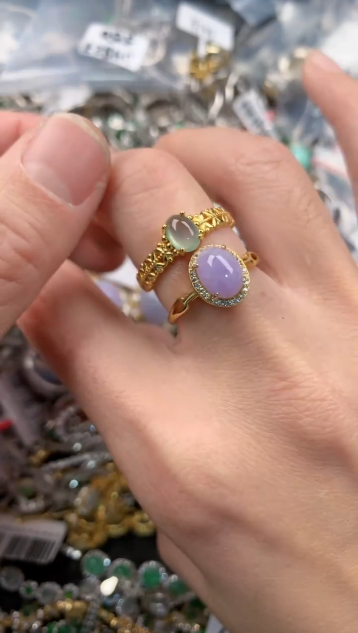 银S925镶嵌戒指翡翠111         6