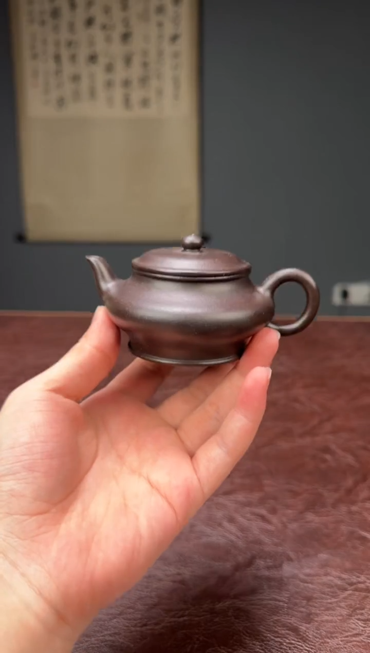 茶壶紫砂捂灰虚扁 朱泥 90cc 2号不退换