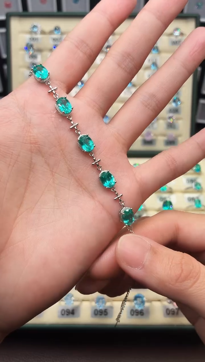 无925银轻奢帕拉伊巴色女神手链