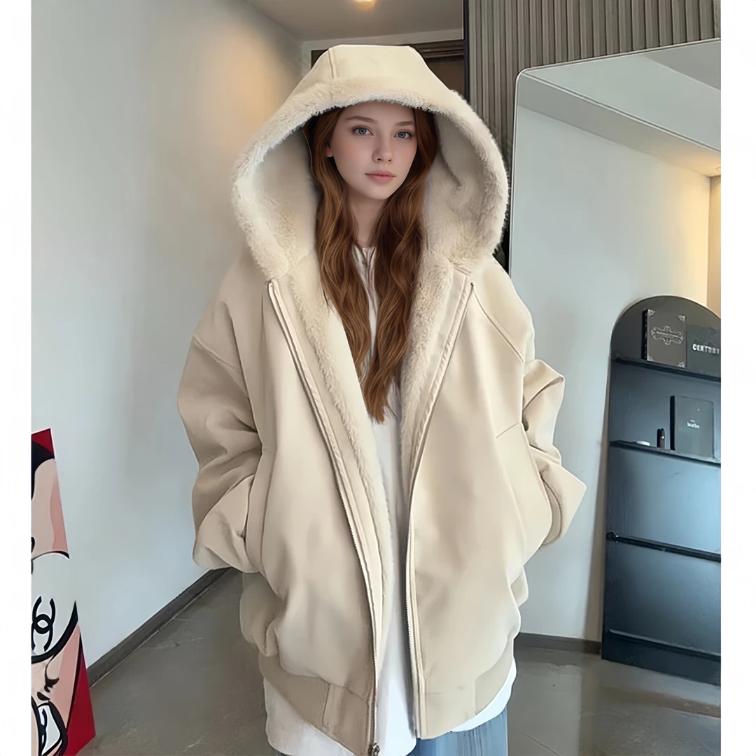 荔枝纹皮1500G连帽座山雕PU皮外套男女冬季加绒加厚皮衣毛领棉衣