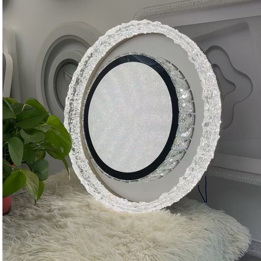 2025中山新款家用水晶卧室灯圆形吸顶灯大气简约轻奢主卧室餐厅灯