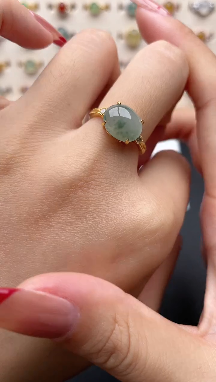 【闪购商品】翡翠戒指银S925镶嵌一物一证一礼盒