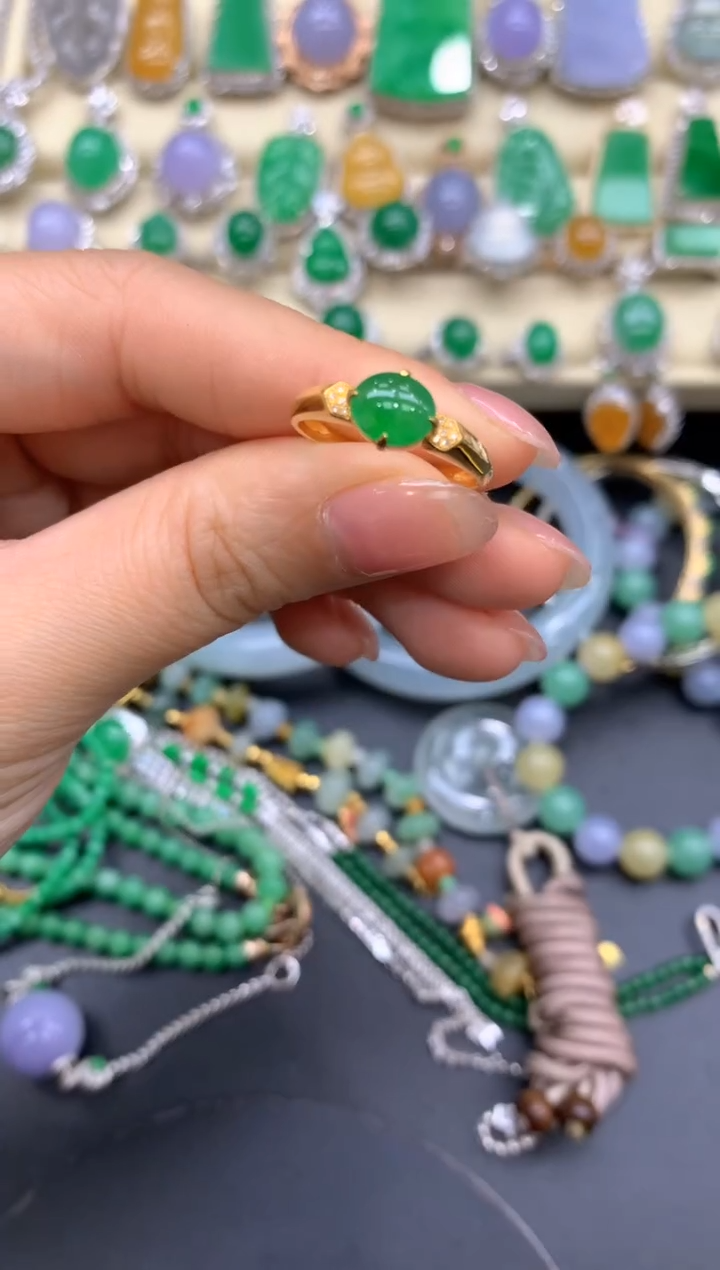 【闪购商品】翡翠戒指18K金镶嵌411-中国好珍宝