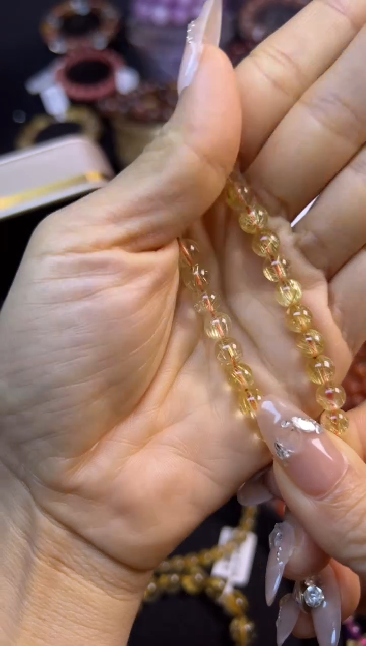 未镶嵌手串水晶金发晶6.5mm