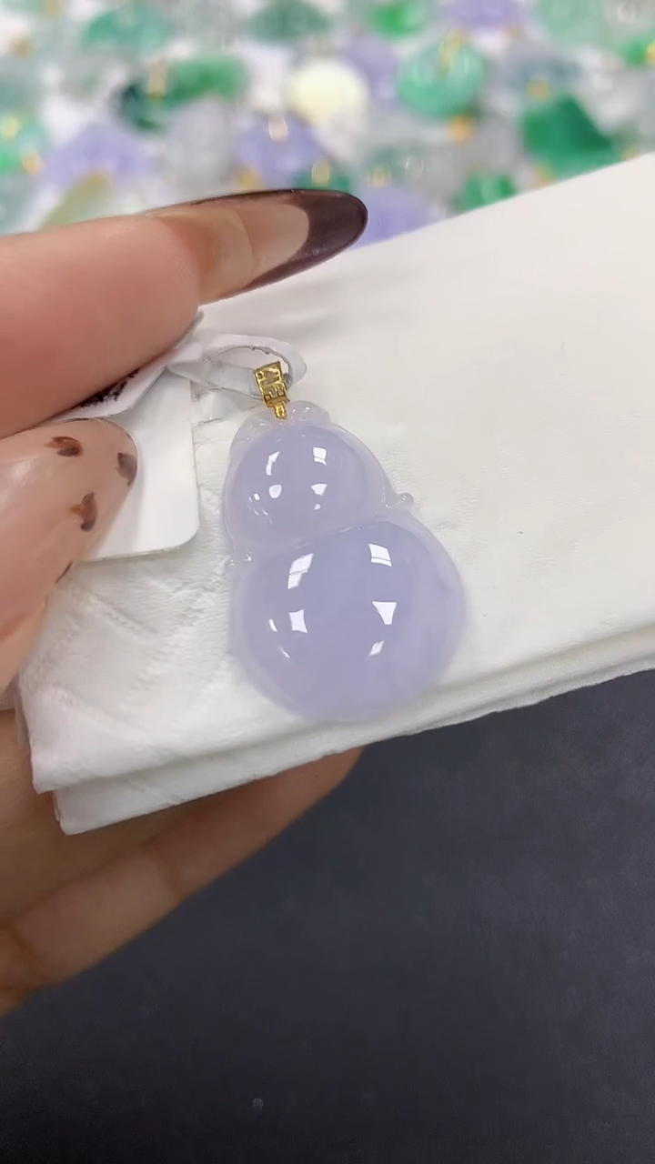 颈饰18K金镶嵌翡翠a货假一赔三支持复检百元上9元证书费自理