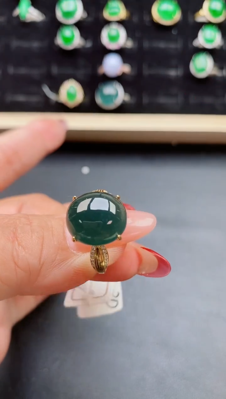 【闪购商品】翡翠戒指银S925镶嵌1321