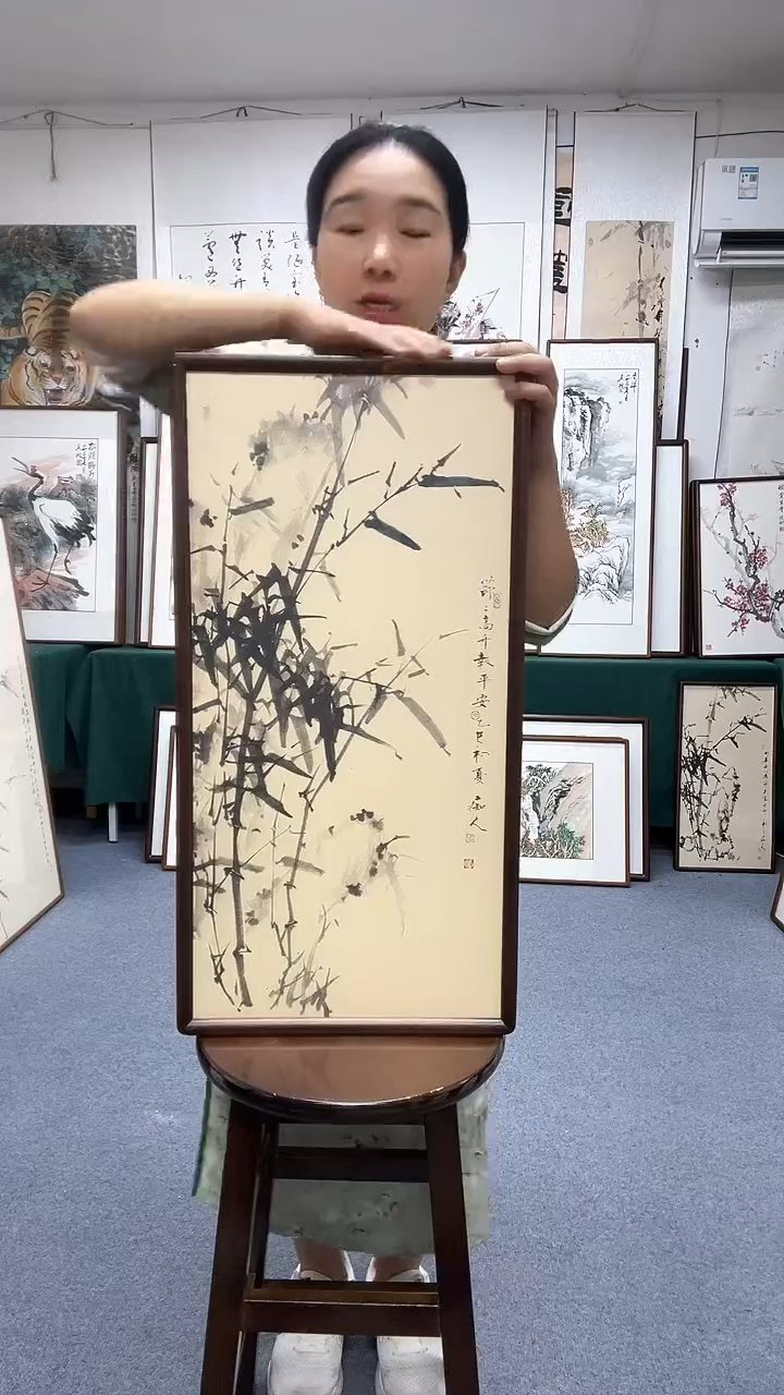 国画35*68实木画框京东包邮手绘