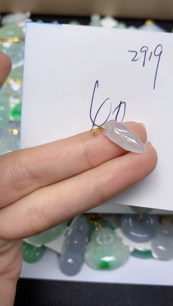 【闪购商品】翡翠颈饰18K金镶嵌 天然翡翠A货