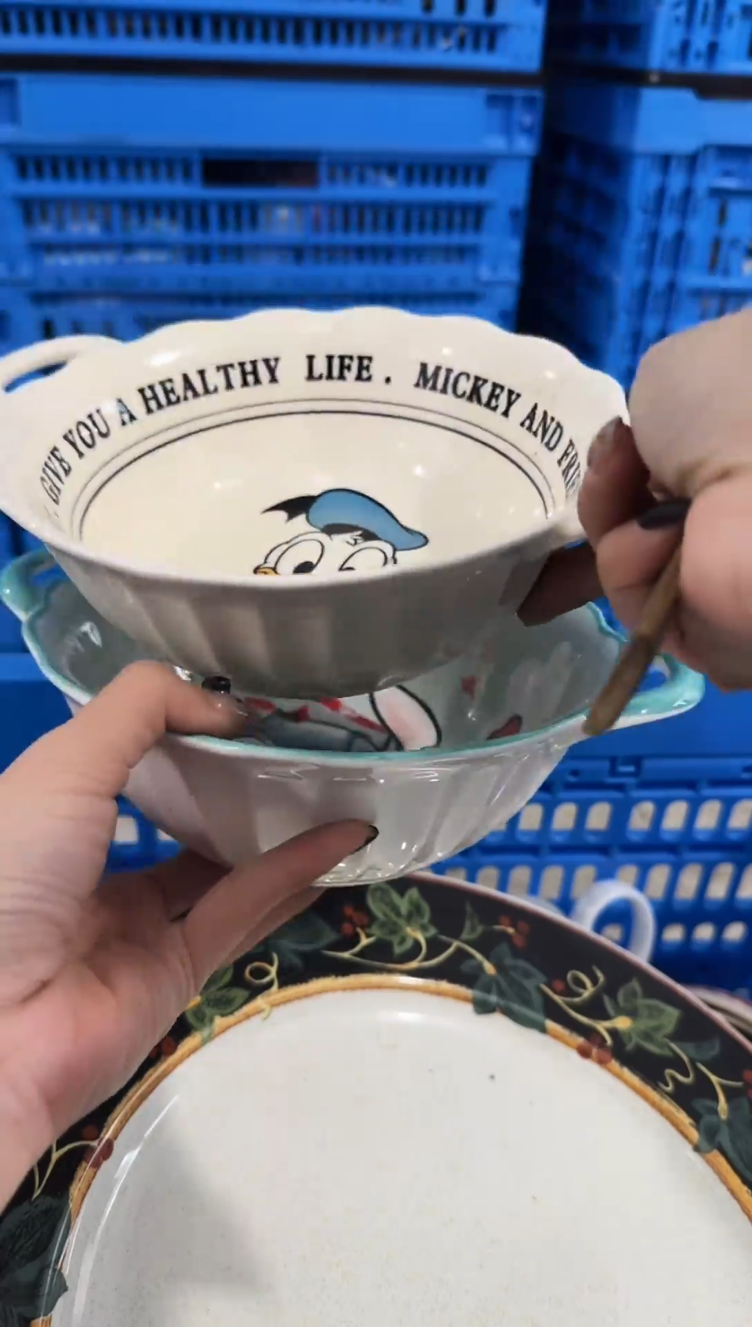 瓷片              双耳卡通1只