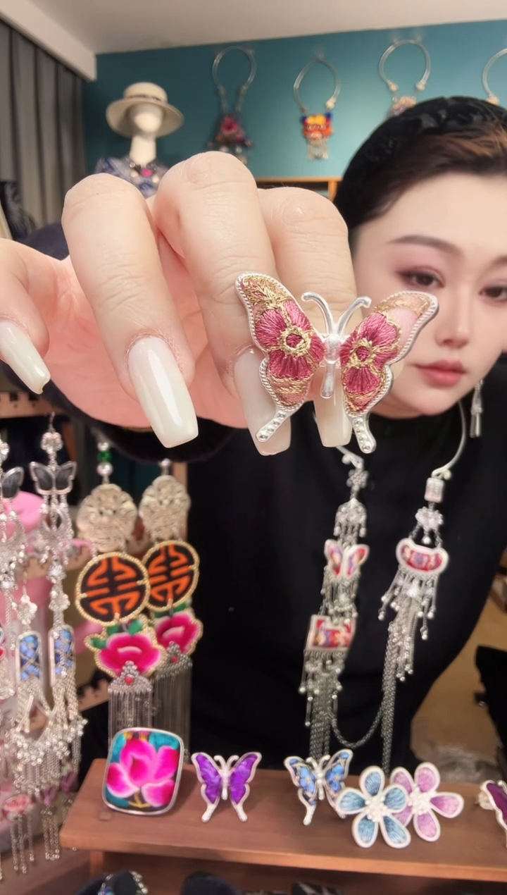 刺绣纯手工民族风刺绣戒指