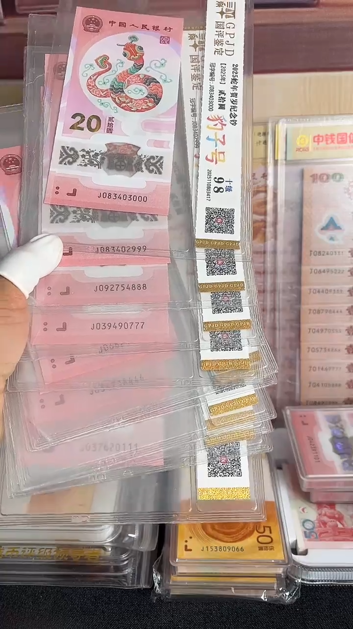 塑料蛇年生肖纪念钞十连号尾豹