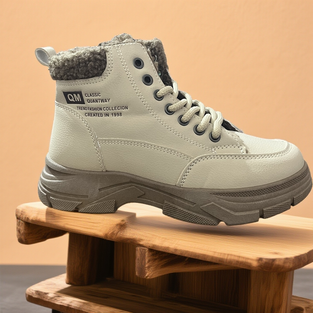 甜美平底拼色休闲雪地靴纯色棉鞋冬季韩版956