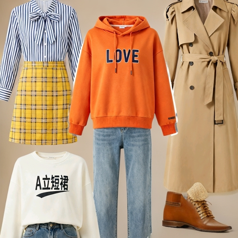 正肩抽绳情侣款长袖刺绣春季卫衣洋气秋装韩版连帽