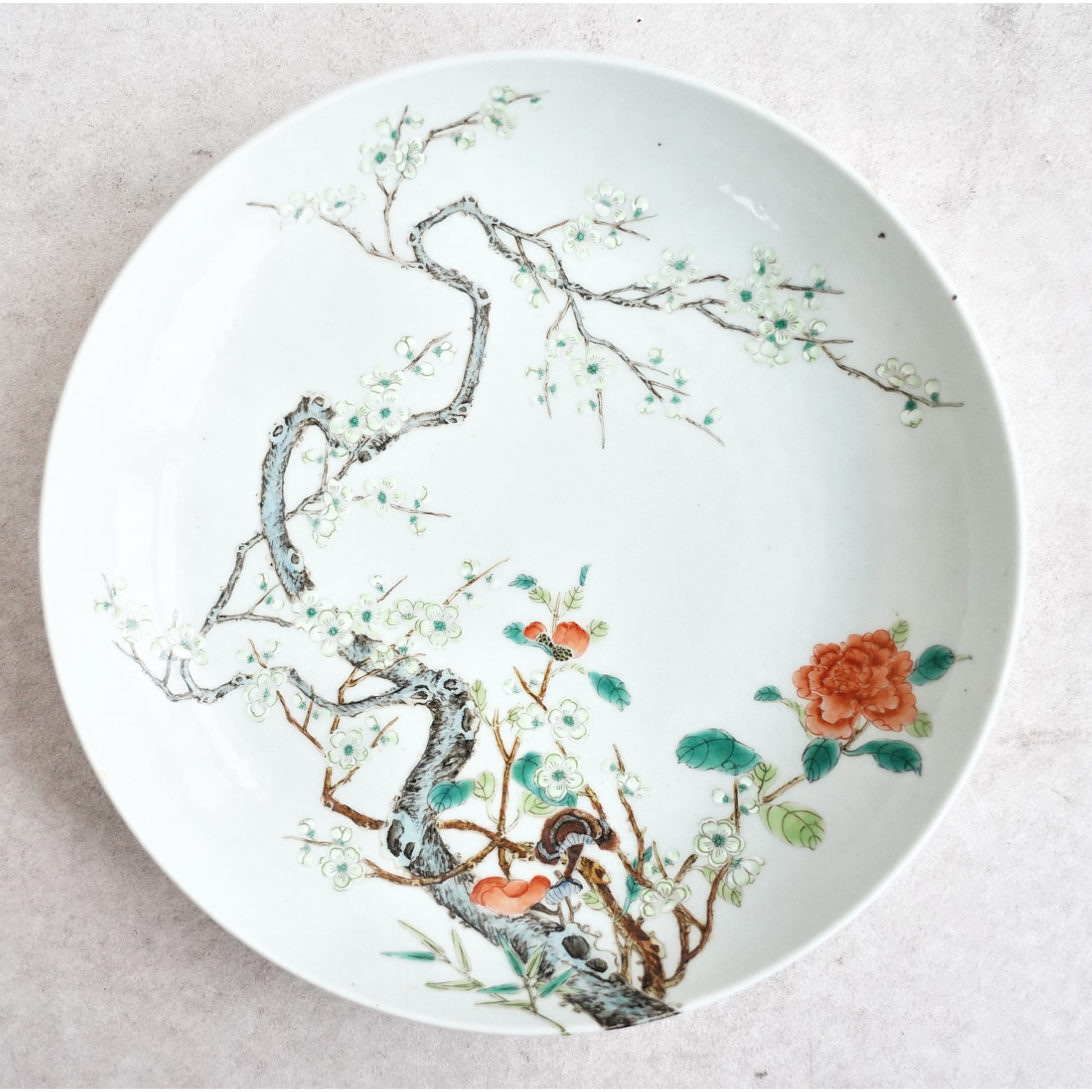 文华藏珍第386期拍品 6 民国 粉彩花卉纹盘