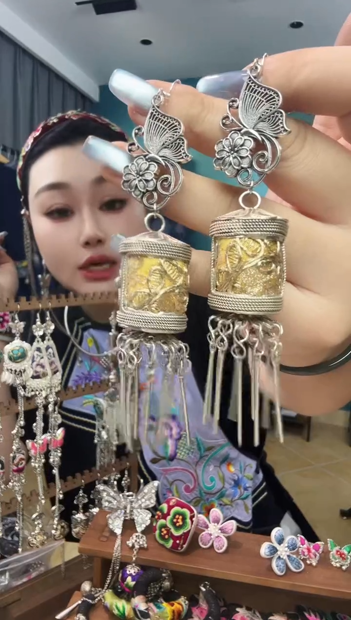 刺绣纯手工民族风刺绣耳环